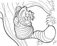 A coloring page of alice in wonderland